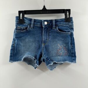Jumping Beans Kids Medium Wash Jean Shorts with Rhinestone Unicorn – Size 6